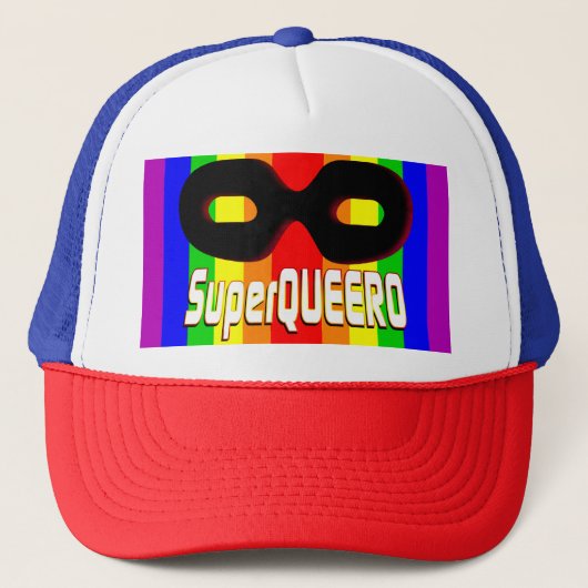 SuperQUEERO - Zwart Masker Trucker Pet (Voorkant)