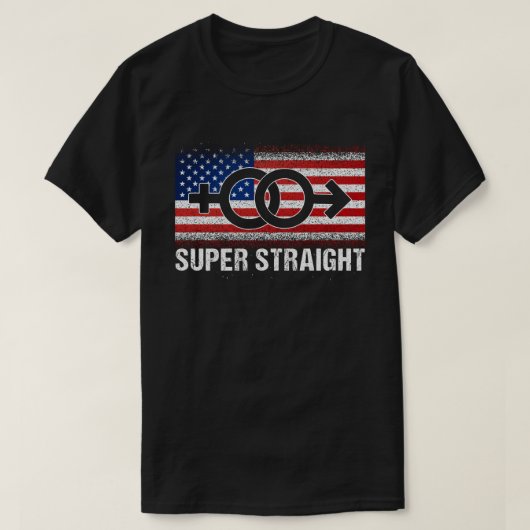 Superrechte Amerikaanse vlag T-shirt (Design voorkant)