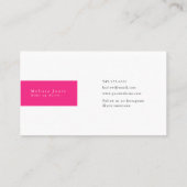 Superroze en zwart monogram legant minimalistisch visitekaartje (Achterkant)