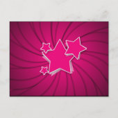 Superroze sterren en wervelachtergrond briefkaart (Voorkant)