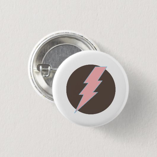Superroze Thunderbolt Ronde Button 3,2 Cm (Voorkant /achterkant)