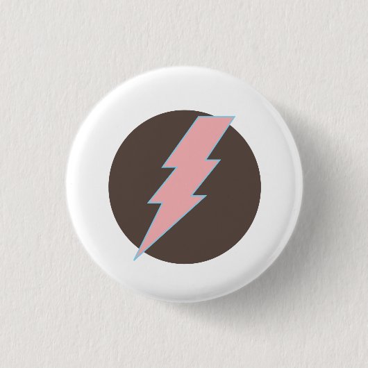 Superroze Thunderbolt Ronde Button 3,2 Cm (Voorkant)