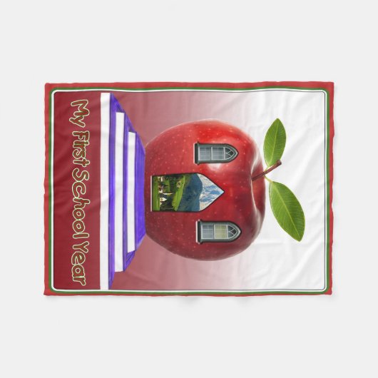 Superschattig "Mijn eerste dag van de school" Fleece Deken (Voorkant (Horizontaal))