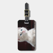 Superschattig Witte Kitten Bagagelabel (Voorkant verticaal)