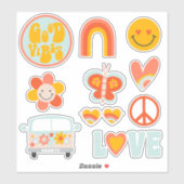 Superschattige 70's retro leuke bloemkracht met th sticker (Vel)