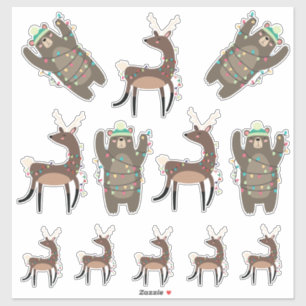 Superschattige Beren en rendierkerst Sticker