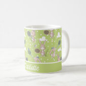 Superschattige gepersonaliseerde tennis, groen koffiemok (Voorkant rechts)