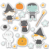 Superschattige heksen, Frankenstein en Vrienden Sticker (Voorkant)