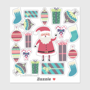 Superschattige kerstman, gemengde kerstset één sticker