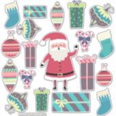 Superschattige kerstman, gemengde kerstset één sticker (Voorkant)