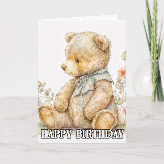 Superschattige kleine teddybeer kaart (Voorkant)