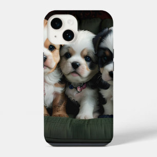 Superschattige Puppies op de Bank 2 iPhone 14 Hoesje