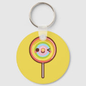 Superschattige regenboogllipop, aangepaste kleur k sleutelhanger (Voorkant)