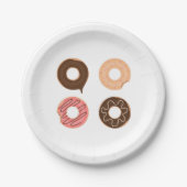 Superschattige set donuts op papier bord (Voorkant)