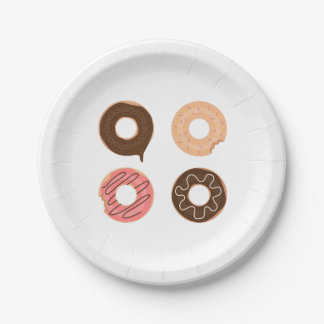 Superschattige set donuts op papier bord
