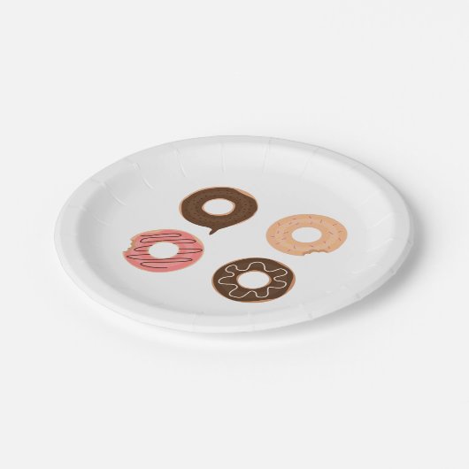 Superschattige set donuts op papier bord (Gekanteld)