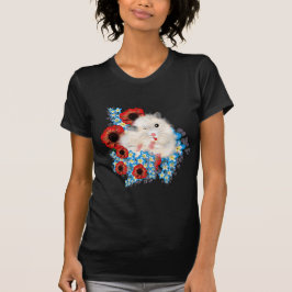 Superschattige witte sirohamster in bloemen t-shirt