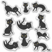 Superschattige zwarte katten sticker (Voorkant)