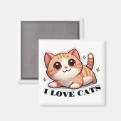 Superschoon katje Ik hou van katten Magneet (Voorkant / Achterkant)
