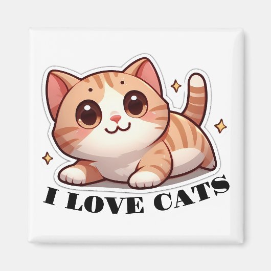 Superschoon katje Ik hou van katten Magneet (Voorkant)