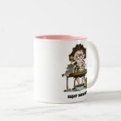 supersecretaris tweekleurige koffiemok (Voorkant rechts)