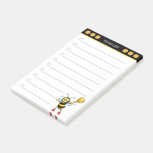 Supershoningbijen op zwarte en witte briefjes post-it® notes (Schuin)