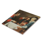 Supersing bij Emmaus (olie op doek) 2 Tegeltje (Zijkant)