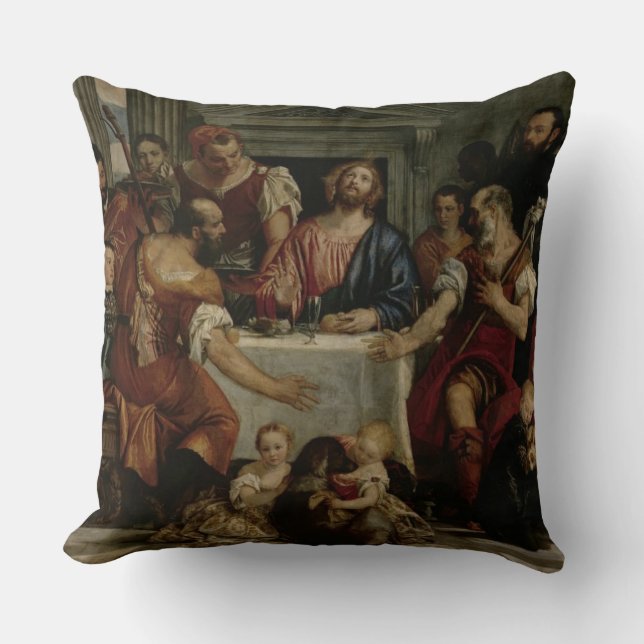 Supersing bij Emmaus (olie op doek) Kussen (Voorkant)