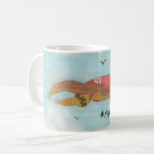 Supersloth vliegt met de titel "Anyhoo" Koffiemok (Voorkant links)