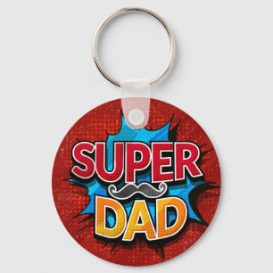 Supersnorbaard Retro Comic Grunge Sleutelhanger