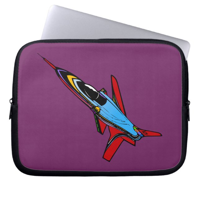 Supersonic Airforce Jet-Fighter Design for Pilots Laptop Sleeve (Voorkant)