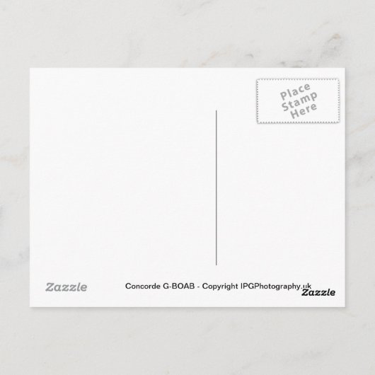 Supersonic Concorde G-BOAB Briefkaart (Achterkant)