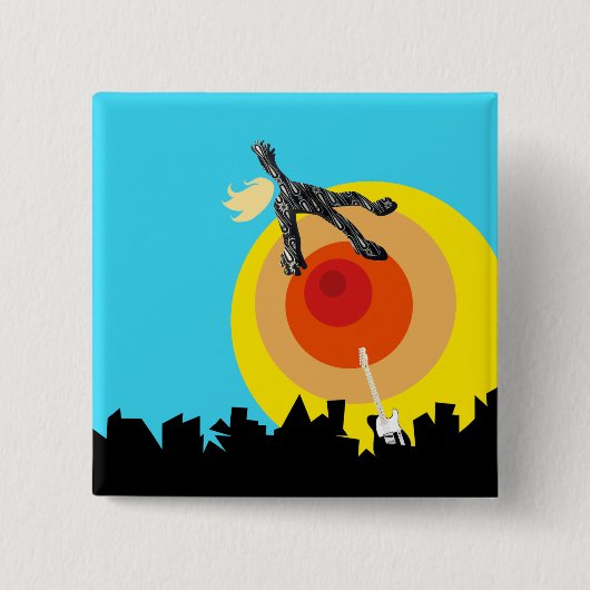 Supersonic Spaceman Eurovision UK SAM Vierkante Button 5,1 Cm (Voorkant)