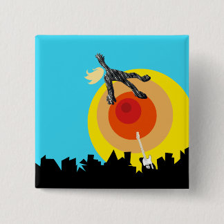 Supersonic Spaceman Eurovision UK SAM Vierkante Button 5,1 Cm