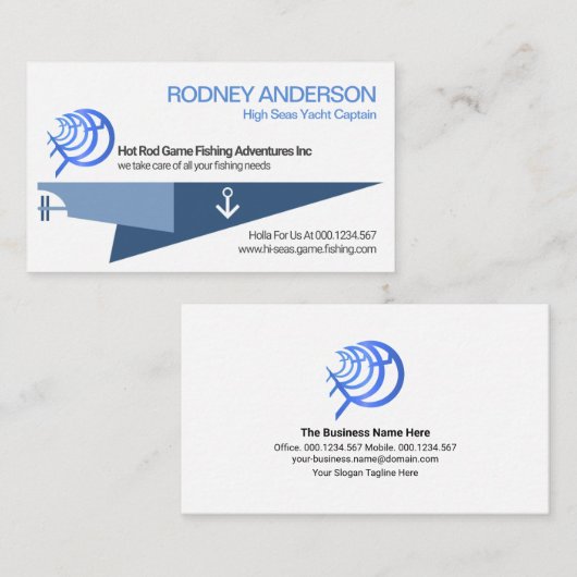 Supersonic Yacht Marine Game Gevist Visitekaartje (Voorkant / Achterkant)