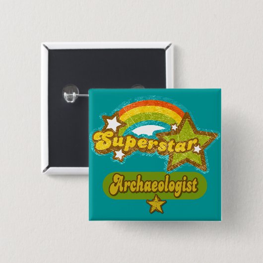 Superstar Archeoloog Vierkante Button 5,1 Cm (Voorkant /achterkant)