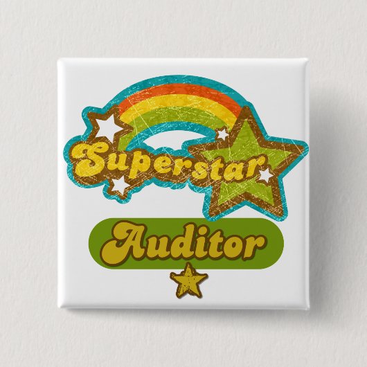 Superstar Auditor Vierkante Button 5,1 Cm (Voorkant)