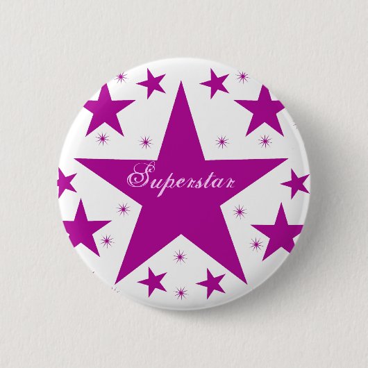 Superstar-Button, Paars Ronde Button 5,7 Cm (Voorkant)
