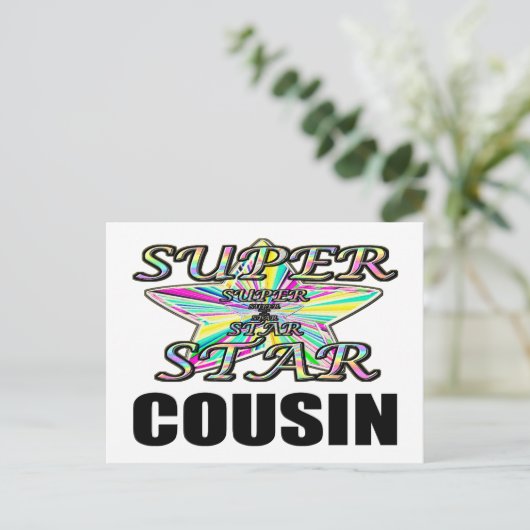 Superstar Cousin Briefkaart (Staand voorkant)