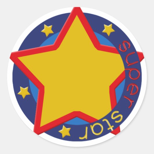 SuperStar Cupcake Topper/Sticker Ronde Sticker (Voorkant)