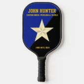 "Superstar Dad" Vaderdag Blauw/Goud Pickleball Paddle (Achterkant)