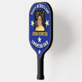 "Superstar Dad" Vaderdag Blauw/Goud Pickleball Paddle (Links)