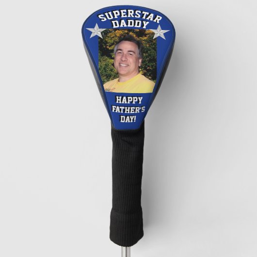 "Superstar Dad" Vaderdag Foto Putter Golfheadcover (Voorkant)