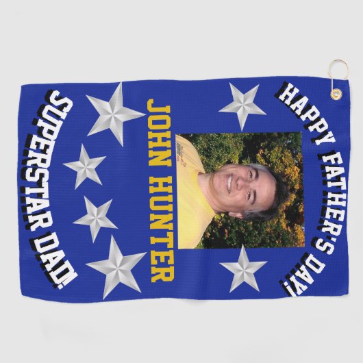 "Superstar Dad" Vaderdag golfhanddoek (Horizontaal)