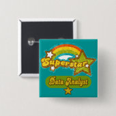 Superstar Data Analyst Vierkante Button 5,1 Cm (Voorkant /achterkant)