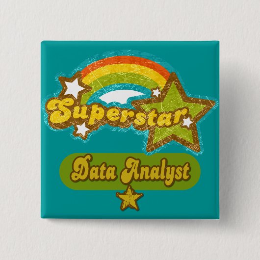 Superstar Data Analyst Vierkante Button 5,1 Cm (Voorkant)