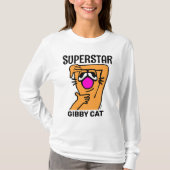 SUPERSTAR FUNNY GIBBY CAT 1980s VIBES T-Shirts (Voorkant)