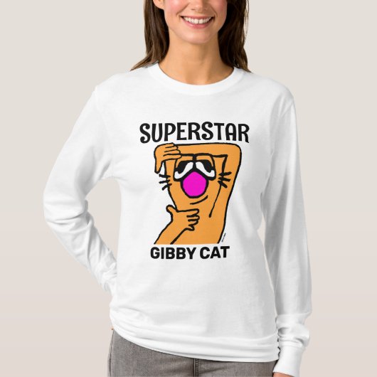 SUPERSTAR FUNNY GIBBY CAT 1980s VIBES T-Shirts (Voorkant)