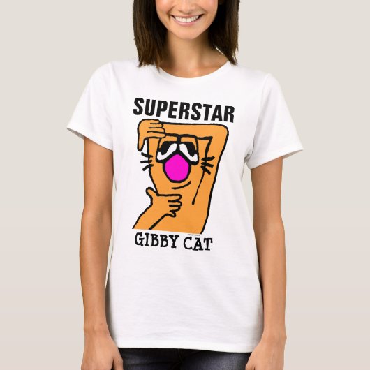 SUPERSTAR grappige Gibby Cat (Ginger) dames T-shir T-shirt (Voorkant)