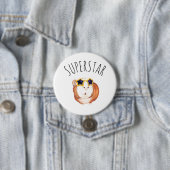 SUPERSTAR Happy Guinea Pig Ronde Button 7,6 Cm (In situ)